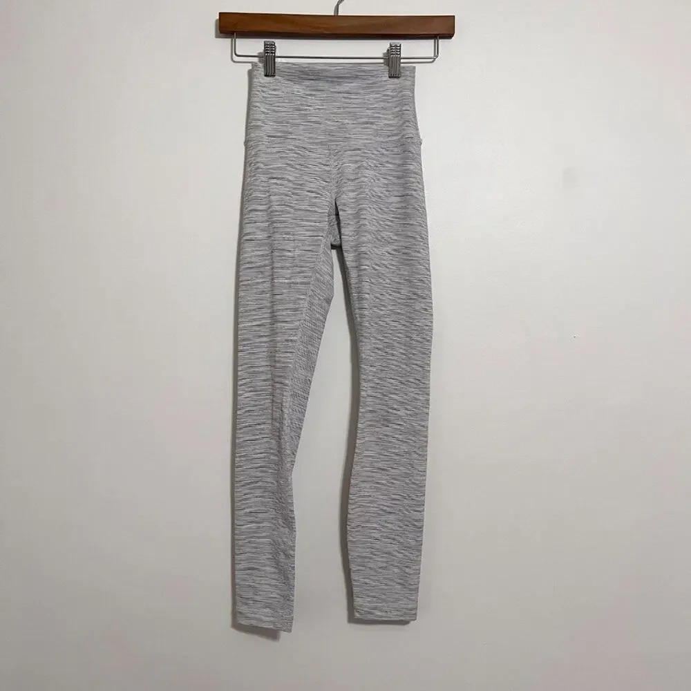 Lululemon White and Grey High Rise Wunder Under 25" Leggings - Picture 2 of 6